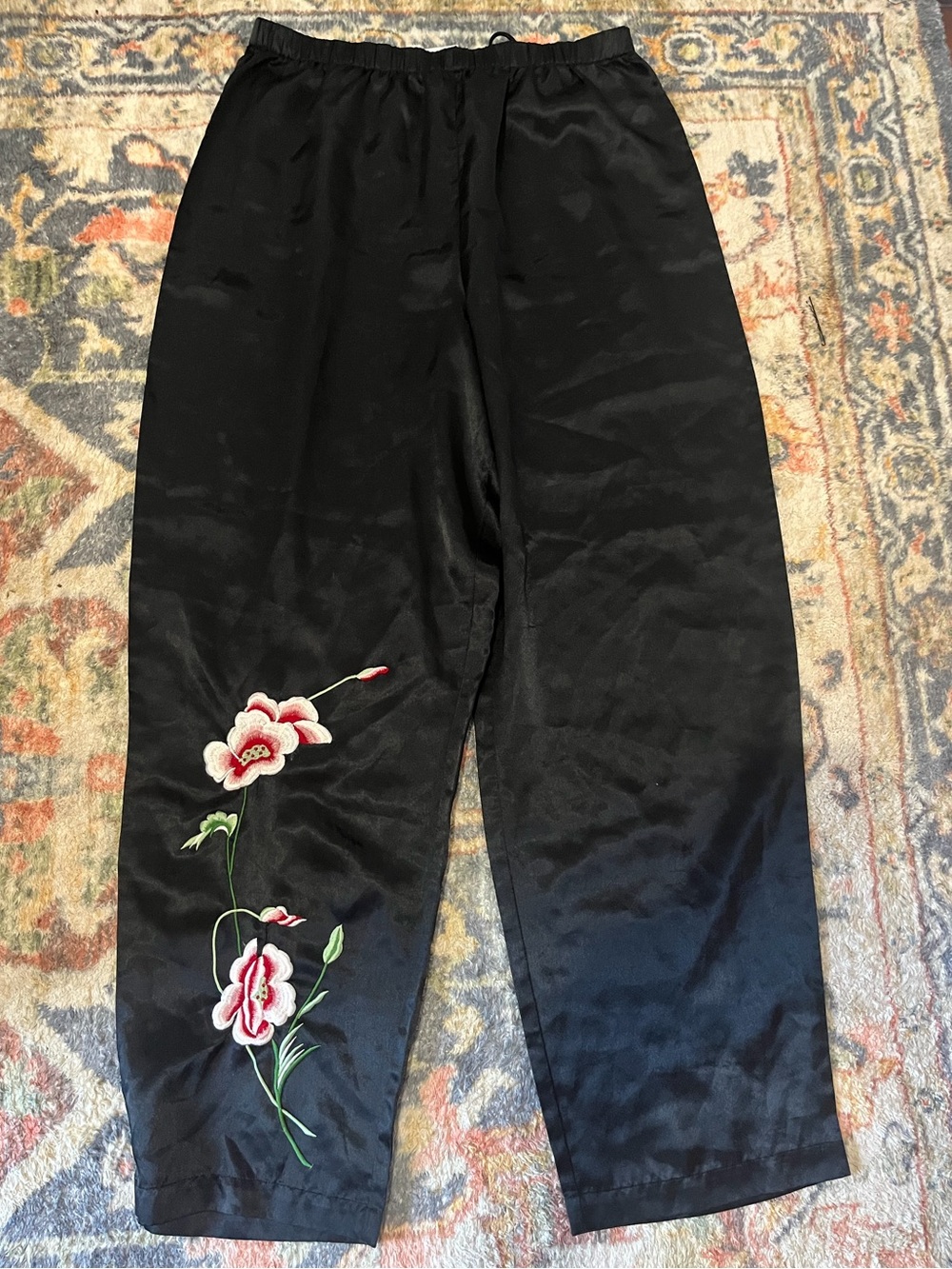 Vintage Sears Embroidered Flower 🌺 Satin  Pants | Pants